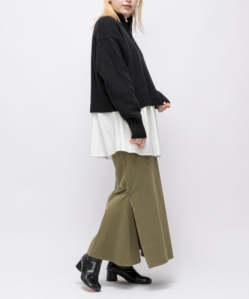 CIAOPANIC(チャオパニック)の「ハーフジップショートニット(ニット/セーター・レディース・ブラック/オフホワイト/ブルー・FREE)」の13枚目の写真