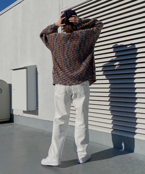 SHAGGIE（シャギー）の「アジャスター付きデニムオーバーオール（サロペット/オーバーオール・レディース・ホワイト/ライトブルー・FREE）」の10枚目の写真