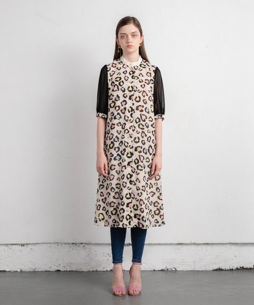 ヒョウ柄切替シャツワンピース ワンピース Nina Mew ニーナミュウ のファッション通販 Zozotown