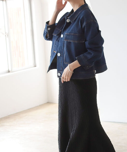 BeAMS DOT(ビームスドット)の「【WEB限定】BeAMS DOT / ビッグポケット Gジャン(ブルゾン・レディース・インディゴブルー/ホワイト系その他5/その他・FREE)」の21枚目の写真