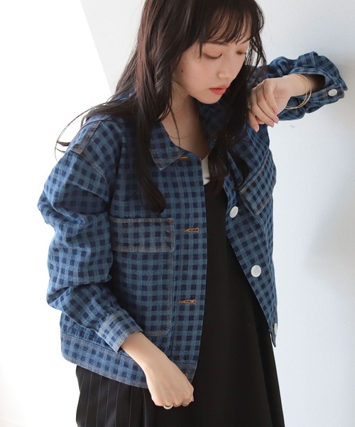 BeAMS DOT(ビームスドット)の「【WEB限定】BeAMS DOT / ビッグポケット Gジャン(ブルゾン・レディース・インディゴブルー/ホワイト系その他5/その他・FREE)」の3枚目の写真