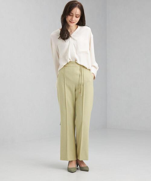 green label relaxing(グリーンレーベルリラクシング)の「P ブッチャー ドロスト フレア パンツ -ウォッシャブル・ストレッチ・防シワ- ◇No05◇(その他パンツ・レディース・ブラック/オフホワイト/ライム・40/38/36)」の17枚目の写真