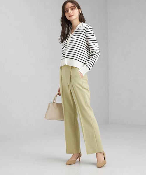 green label relaxing(グリーンレーベルリラクシング)の「P ブッチャー ドロスト フレア パンツ -ウォッシャブル・ストレッチ・防シワ- ◇No05◇(その他パンツ・レディース・ブラック/オフホワイト/ライム・40/38/36)」の18枚目の写真