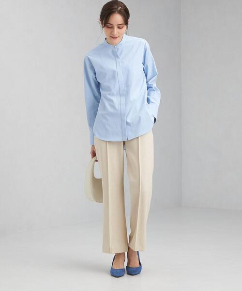 green label relaxing(グリーンレーベルリラクシング)の「P ブッチャー ドロスト フレア パンツ -ウォッシャブル・ストレッチ・防シワ- ◇No05◇(その他パンツ・レディース・ブラック/オフホワイト/ライム・40/38/36)」の21枚目の写真