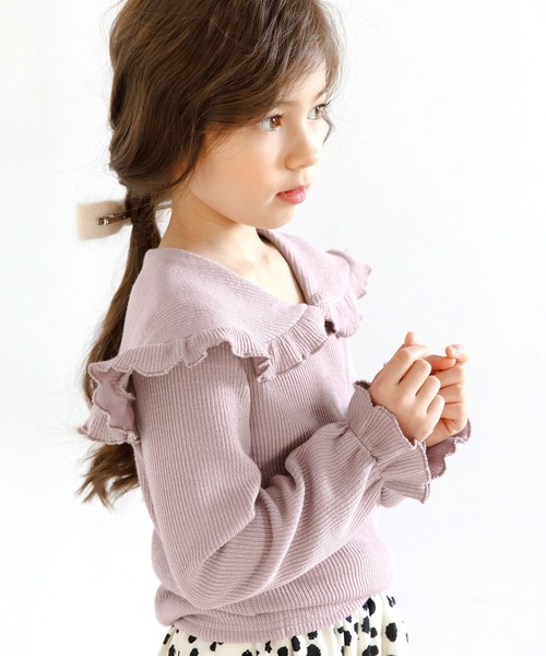 Bee des Bee（ビーデスビー）の「リブトップス（ニット/セーター・キッズ・ブラック/ラベンダー/ブルーグレー/ベージュ/ライトグレー・110cm/100cm/120cm/130cm/140cm/150cm）」の5枚目の写真