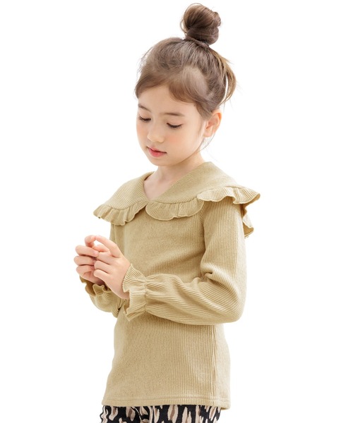 Bee des Bee（ビーデスビー）の「リブトップス（ニット/セーター・キッズ・ブラック/ラベンダー/ブルーグレー/ベージュ/ライトグレー・110cm/100cm/120cm/130cm/140cm/150cm）」の4枚目の写真