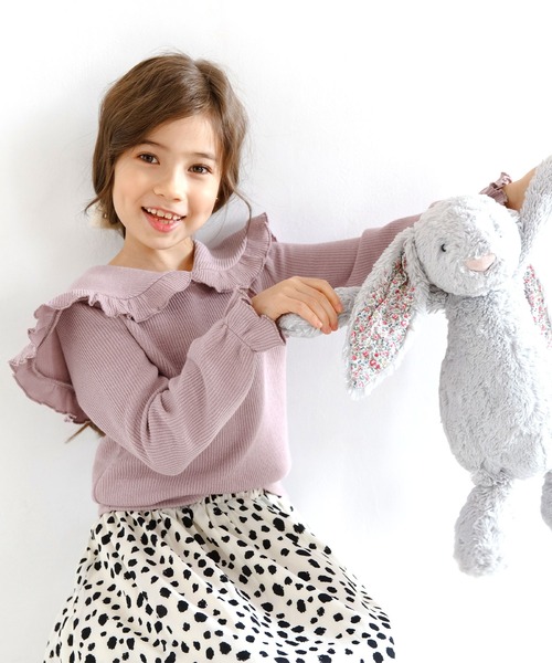 Bee des Bee（ビーデスビー）の「リブトップス（ニット/セーター・キッズ・ブラック/ラベンダー/ブルーグレー/ベージュ/ライトグレー・110cm/100cm/120cm/130cm/140cm/150cm）」の7枚目の写真