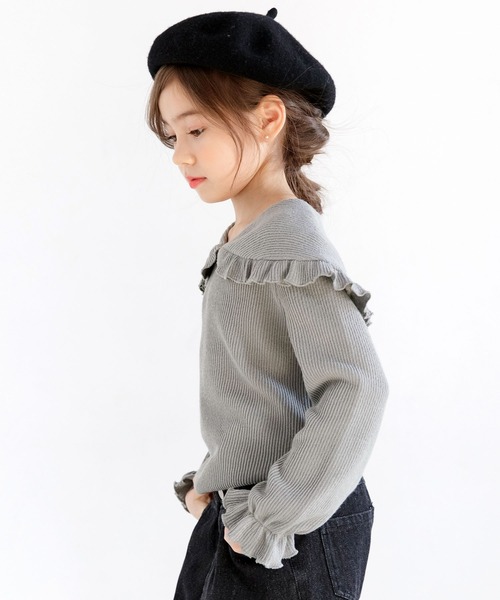 Bee des Bee（ビーデスビー）の「リブトップス（ニット/セーター・キッズ・ブラック/ラベンダー/ブルーグレー/ベージュ/ライトグレー・110cm/100cm/120cm/130cm/140cm/150cm）」の15枚目の写真