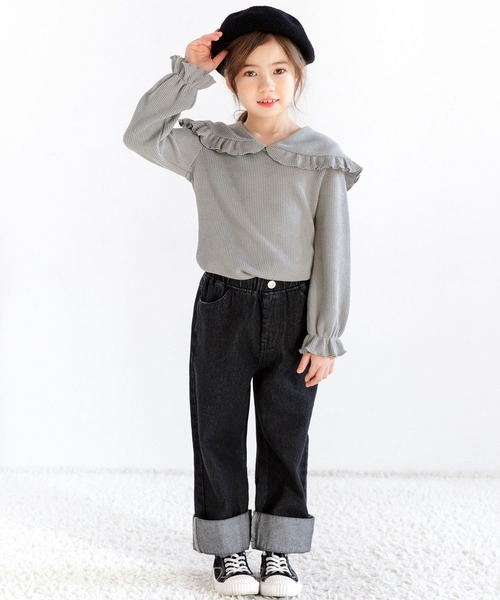 Bee des Bee（ビーデスビー）の「リブトップス（ニット/セーター・キッズ・ブラック/ラベンダー/ブルーグレー/ベージュ/ライトグレー・110cm/100cm/120cm/130cm/140cm/150cm）」の17枚目の写真