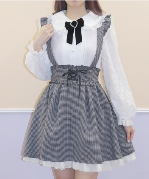 Secret Honey（シークレットハニー）の「肩フリルバッスルスカート（スカート・レディース・グレー/ブラック/ブラック系その他・MEDIUM）」の4枚目の写真