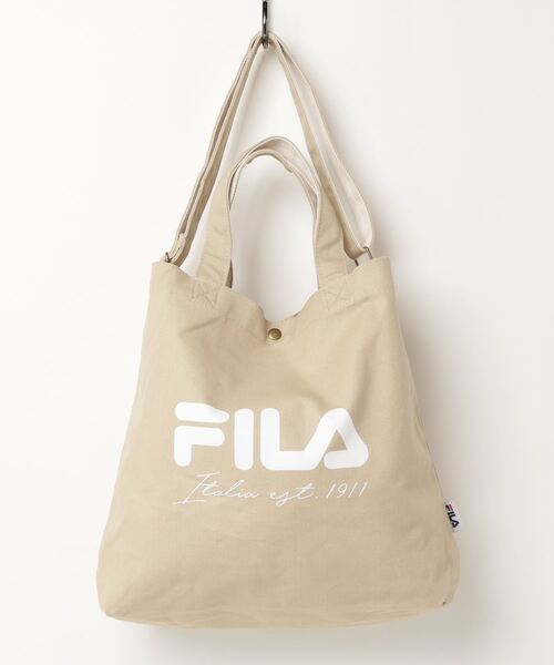 FILA（フィラ）の「FILA/ﾌｨﾗ　スモーキー２ＷＡＹキャンバストート（トートバッグ・メンズ・ベージュ/パープル/ミント・FREE）」の5枚目の写真