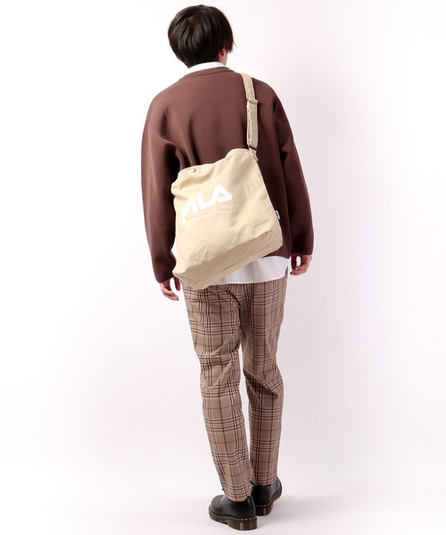 FILA（フィラ）の「FILA/ﾌｨﾗ　スモーキー２ＷＡＹキャンバストート（トートバッグ・メンズ・ベージュ/パープル/ミント・FREE）」の9枚目の写真