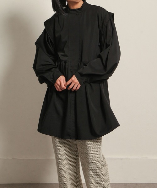 Chillfar（チルファー）の「バルーンスリーブフレアミニワンピース（チュニック・レディース・ホワイト/ブラック/ベージュ/ブラウン/チャコール・FREE）」の19枚目の写真