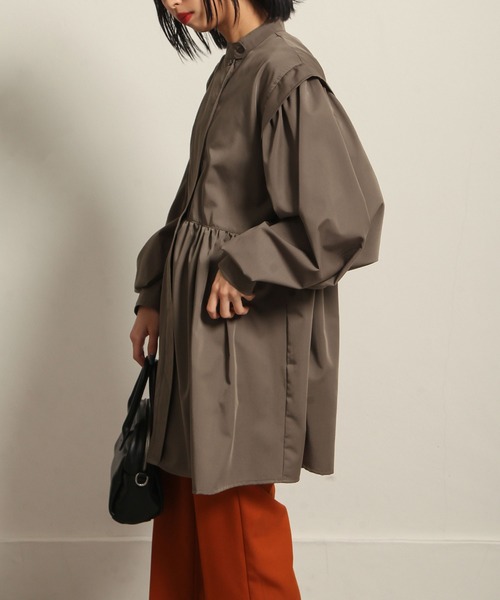 Chillfar（チルファー）の「バルーンスリーブフレアミニワンピース（チュニック・レディース・ホワイト/ブラック/ベージュ/ブラウン/チャコール・FREE）」の20枚目の写真