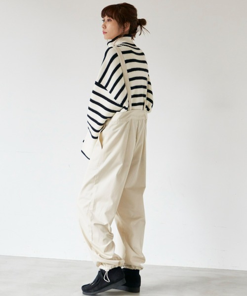 Auntie Rosa Holiday(アンティローザホリデー)の「ドロストサロペット(サロペット/オーバーオール・レディース・アイボリー/ブラック・SMALL/FREE)」の6枚目の写真