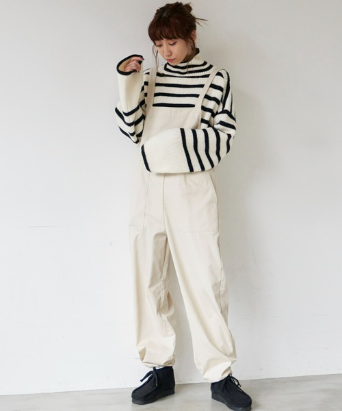 Auntie Rosa Holiday(アンティローザホリデー)の「ドロストサロペット(サロペット/オーバーオール・レディース・アイボリー/ブラック・SMALL/FREE)」の9枚目の写真