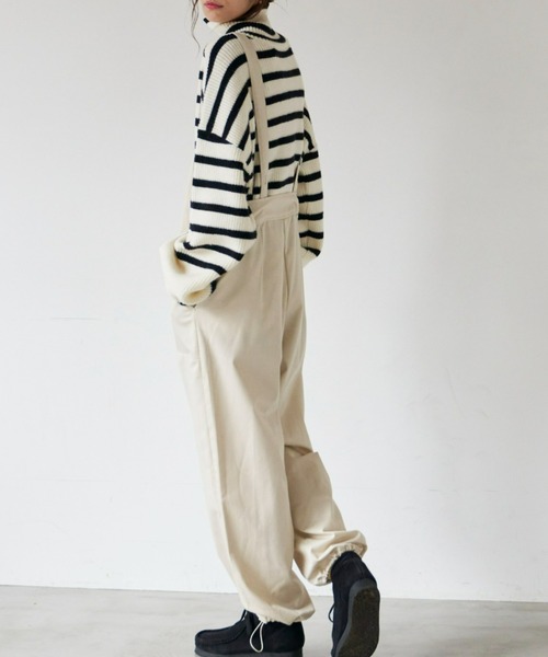 Auntie Rosa Holiday(アンティローザホリデー)の「ドロストサロペット(サロペット/オーバーオール・レディース・アイボリー/ブラック・SMALL/FREE)」の15枚目の写真