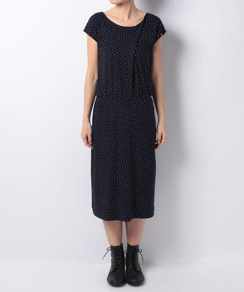 アニエスベー　agnès b. ドット柄　ワンピース　М寸　ジャージ素材 アニエスベー agnès b. ドット柄 ワンピース М寸 ジャージ素材