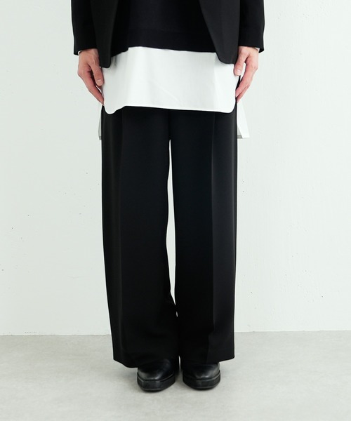 Lui's（ルイス）の「【オリジナルファブリック4×4セットアップシリーズ】 ワイドストレートパンツ（スラックス・メンズ・ブラック/グリーン・SMALL/MEDIUM）」の13枚目の写真