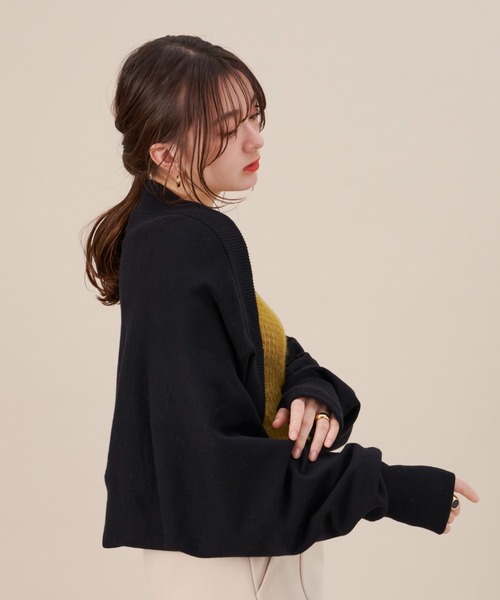 NEUNA(ヌナ)の「【セットアップ対応】【ぽわっと袖が大人フェミニンン。】ボリュームニットボレロ(カーディガン/ボレロ・レディース・ホワイト/グリーン/ブラック・FREE)」の19枚目の写真