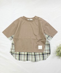 CLOUDY, FINE LATER（クラウディファインレター）の「チェック切替 5分袖 Tシャツ（Tシャツ/カットソー）」