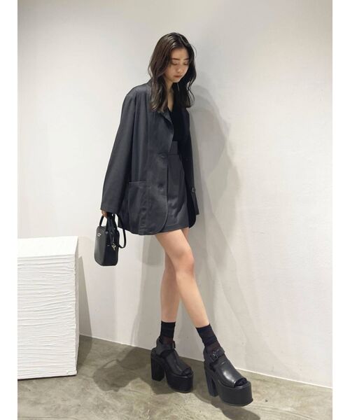 EMODA(エモダ)の「マークウエストオーバージャケット(テーラードジャケット・レディース・グレー/ブルー/アイボリー・FREE)」の9枚目の写真