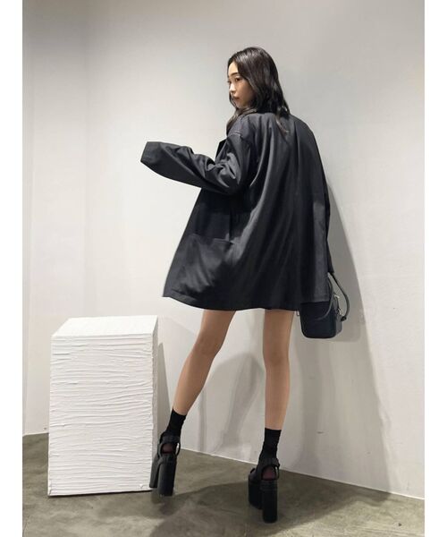 EMODA(エモダ)の「マークウエストオーバージャケット(テーラードジャケット・レディース・グレー/ブルー/アイボリー・FREE)」の5枚目の写真