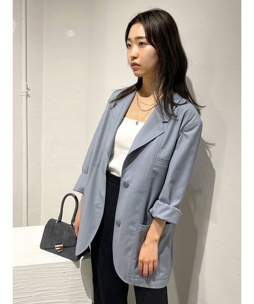 EMODA(エモダ)の「マークウエストオーバージャケット(テーラードジャケット・レディース・グレー/ブルー/アイボリー・FREE)」の20枚目の写真