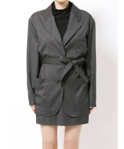 EMODA(エモダ)の「マークウエストオーバージャケット(テーラードジャケット・レディース・グレー/ブルー/アイボリー・FREE)」の10枚目の写真