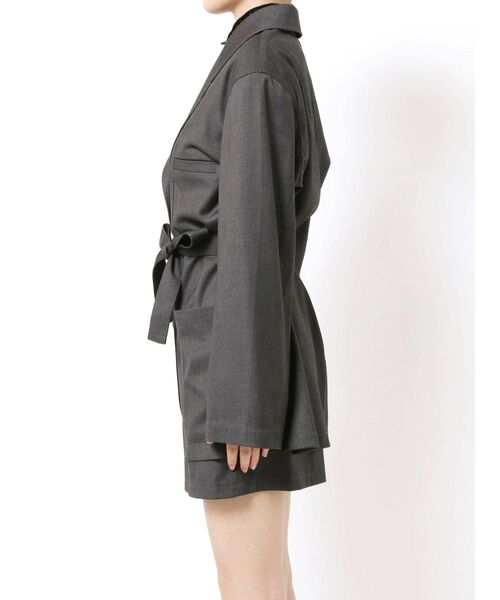 EMODA(エモダ)の「マークウエストオーバージャケット(テーラードジャケット・レディース・グレー/ブルー/アイボリー・FREE)」の6枚目の写真