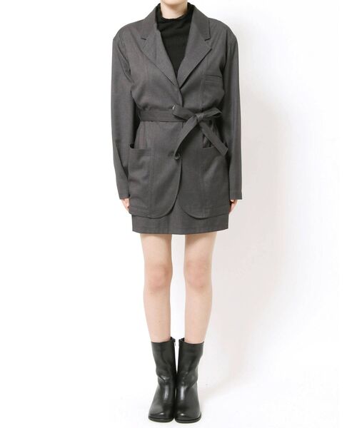 EMODA(エモダ)の「マークウエストオーバージャケット(テーラードジャケット・レディース・グレー/ブルー/アイボリー・FREE)」の11枚目の写真