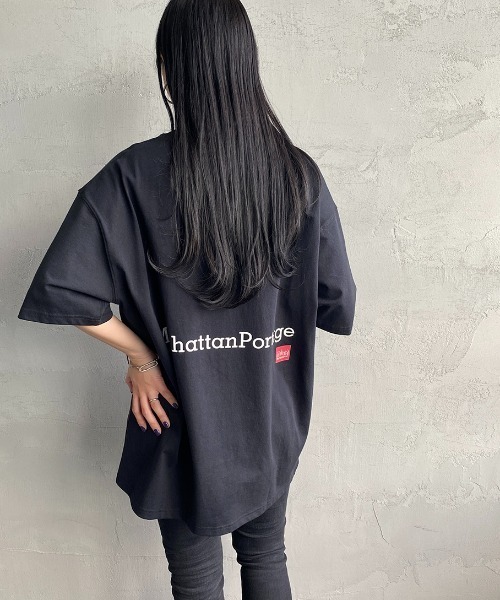 tシャツ 「MANHATTAN PORTAGE/マンハッタンポーテージ」 別注 ポケット刺繍 バックプリントTシャツ レディース メンズ MANHATTAN PORTAGE/マンハッタンポーテージ] 別注 ポケット刺繍