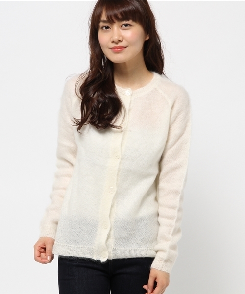 OUTLET(アウトレット)の「【DouDou】モヘアカーディガン(カーディガン/ボレロ・レディース・ネイビー/ブルーグレー/オフホワイト・FREE)」の2枚目の写真