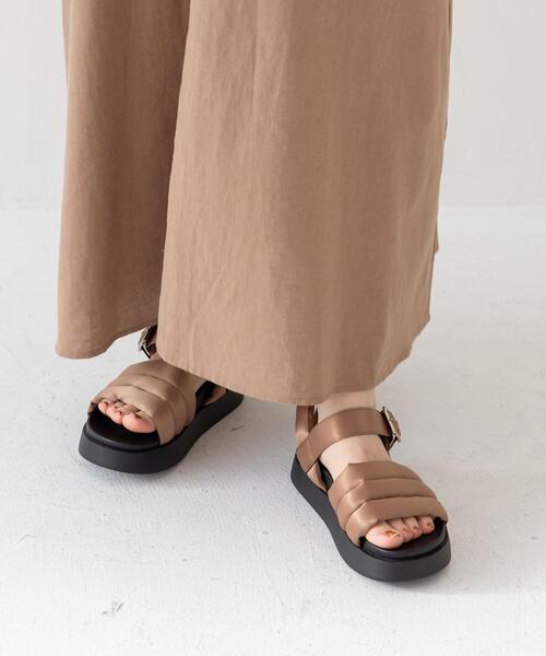 CITEN（シテン）の「＜CITEN（シテン）＞パデッドストラップ サンダル（サンダル・レディース・ブラック/ベージュ・M/S/L）」の2枚目の写真