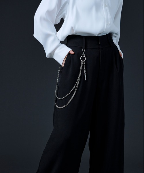 Ellno Loset（エルノロゼット）の「ワイドフレアパンツ（その他パンツ・メンズ・ホワイト/ブラック・MEDIUM/LARGE）」の9枚目の写真