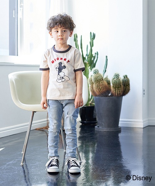 b・ROOM(ビールーム)の「【DISNEY】MICKEYアソートリンガーTシャツ(Tシャツ/カットソー・キッズ・ブルーグレー/アイボリー/マスタード・100cm/120cm/130cm/110cm/90cm)」の17枚目の写真