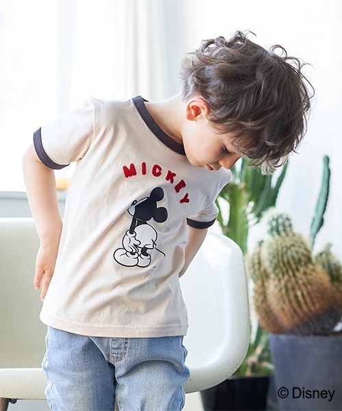 b・ROOM(ビールーム)の「【DISNEY】MICKEYアソートリンガーTシャツ(Tシャツ/カットソー・キッズ・ブルーグレー/アイボリー/マスタード・100cm/120cm/130cm/110cm/90cm)」の15枚目の写真
