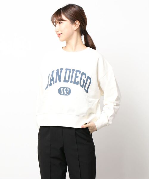 Lugnoncure（ルノンキュール）の「カレッジプリントスウェット（スウェット・レディース・ブラック/ベージュ/オフホワイト/グリーン・ﾌﾘ-）」の10枚目の写真