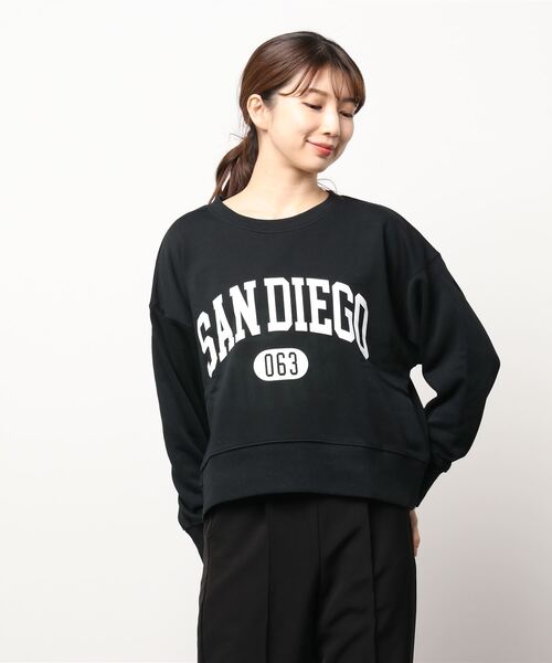 Lugnoncure（ルノンキュール）の「カレッジプリントスウェット（スウェット・レディース・ブラック/ベージュ/オフホワイト/グリーン・ﾌﾘ-）」の11枚目の写真