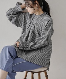 【WEB限定】スタンドカラーボリュームスリーブブラウス