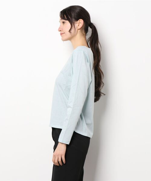 Q（キュー）の「ハートネック天竺ロンT（Tシャツ/カットソー・レディース・ブラック/ライトグリーン/ホワイト・MEDIUM）」の4枚目の写真