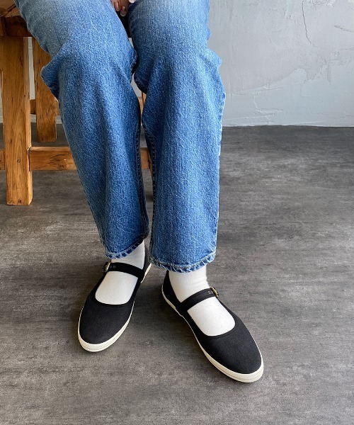 ORCIVAL（オーシバル）の「[ORCIVAL/オーシバル] リネンキャンバス ストラップバレエシューズ（バレエシューズ・レディース・ブラック・23.5/24/24.5）」の5枚目の写真