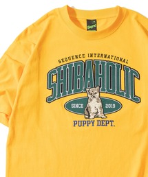 SHIBAHOLIC EMB COLLEGE TEE /柴犬カレッジロゴワッペンTシャツ/ビッグシルエット