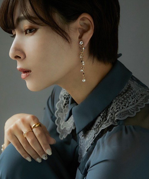 niana（ニアナ）の「ウェーブ パーティーイヤリング（イヤリング・レディース・シルバー/ゴールド・FREE）」の6枚目の写真