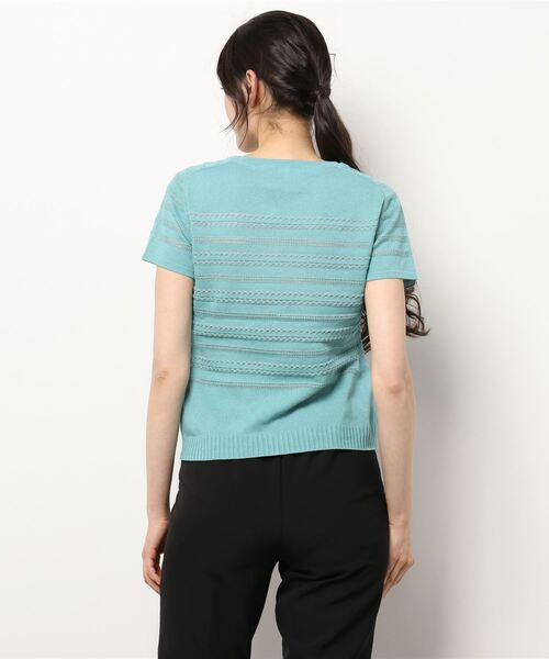 HANAE MORI（ハナエモリ）の「【HANAE MORI】コルニーチェニット プルオーバー（ニット/セーター・レディース・ベージュ/ブルー/グリーン/テラコッタ・38）」の5枚目の写真