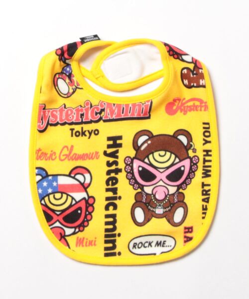 HYSTERIC MINI(ヒステリックミニ)の「TEDDYMINICOLLAGE総柄リバーシブルスタイ(スタイ/よだれかけ・キッズ・ブラック/ホワイト/イエロー・FREE)」の6枚目の写真