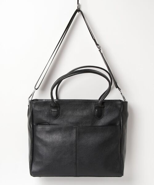 Perfect Suit FActory(パーフェクトスーツファクトリー)の「本革シュリンクトートバッグ ブラック(トートバッグ・メンズ・ブラック・FREE)」の12枚目の写真