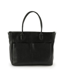 本革シュリンクトートバッグ ブラック