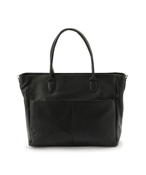 Perfect Suit FActory(パーフェクトスーツファクトリー)の「本革シュリンクトートバッグ ブラック(トートバッグ・メンズ・ブラック・FREE)」の2枚目の写真