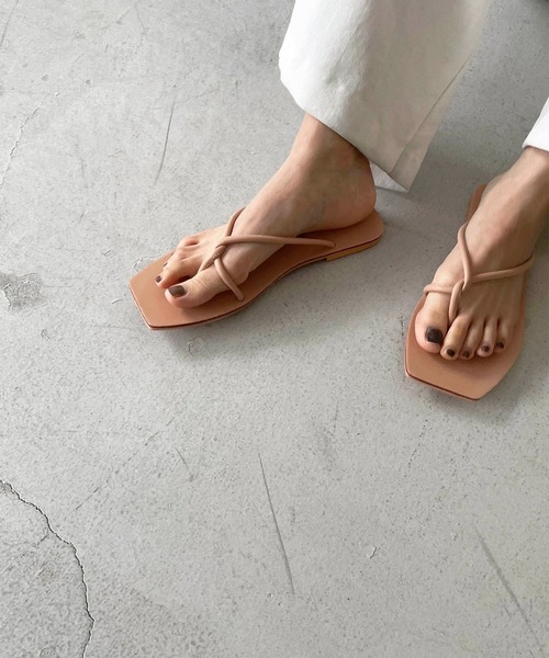 CANAL JEAN(キャナルジーン)の「El mar クロス紐ペタサンダル(サンダル・レディース・ホワイト/ブラック/ベージュ/オレンジ/グレー・38/39/37)」の9枚目の写真